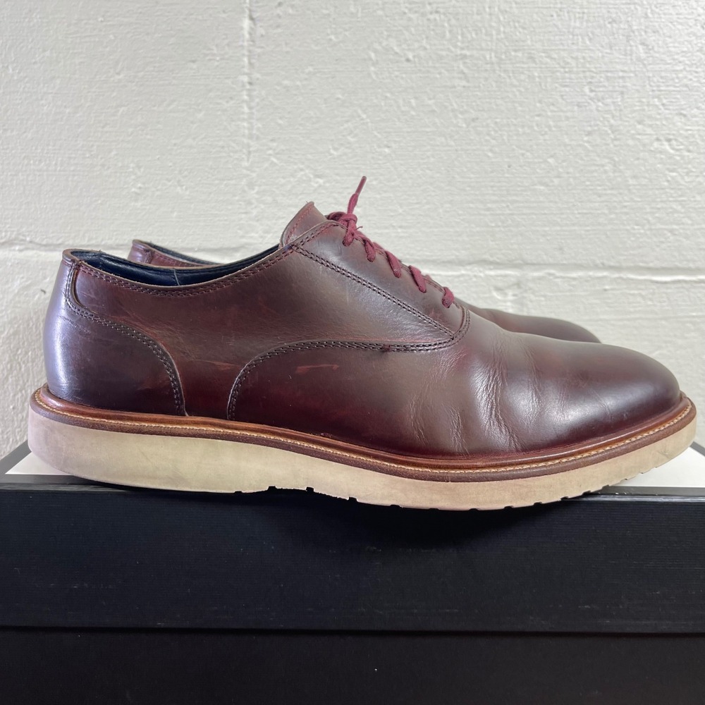Cole Haan Brown Leather Plain Toe Casual Oxford Shoes Lace up Men's Size‎ 10.5 M
